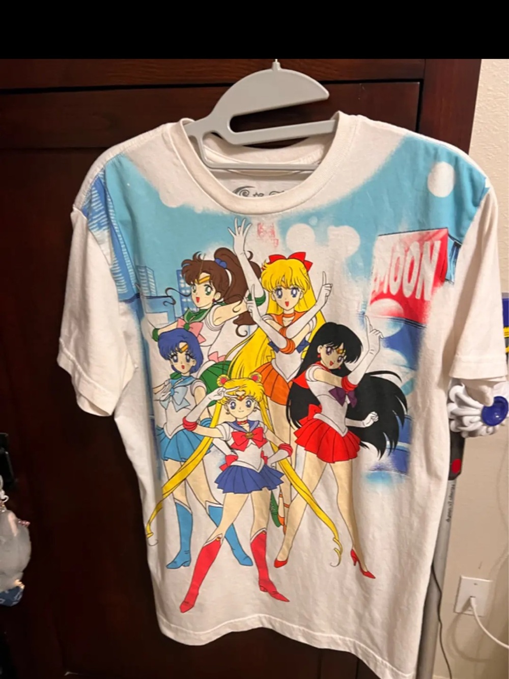 Sailor Moon women’s 
' Graphic Tee - White with Multi-Color Print